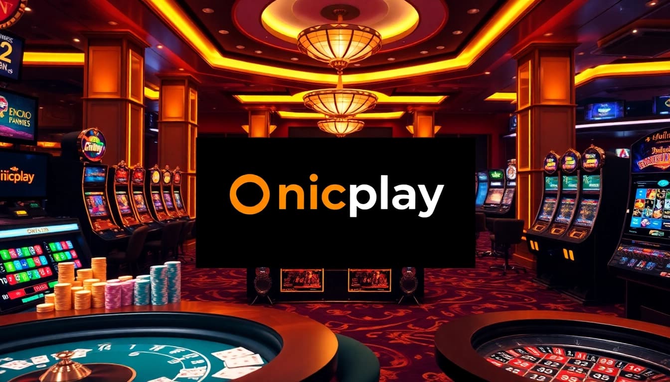 Experience exciting gameplay with Onicplay's dynamic slot machines and casino interface.