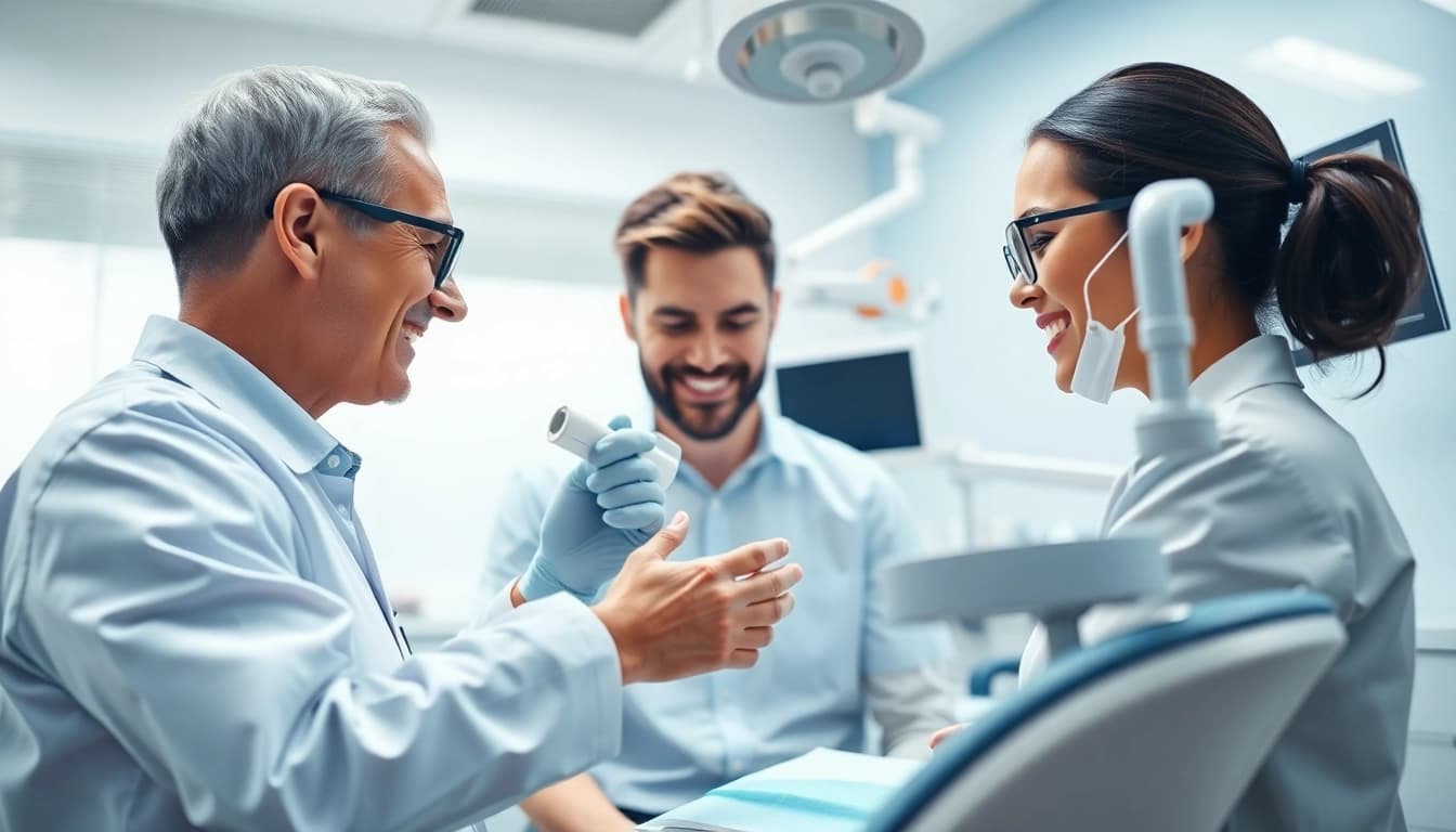 A skilled edmonton orthodontist providing personalized care in a bright, modern clinic environment.