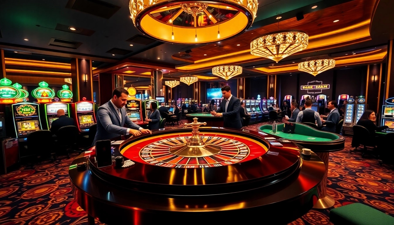 Engage with excitement at the MM 88 roulette table in a luxurious casino environment.