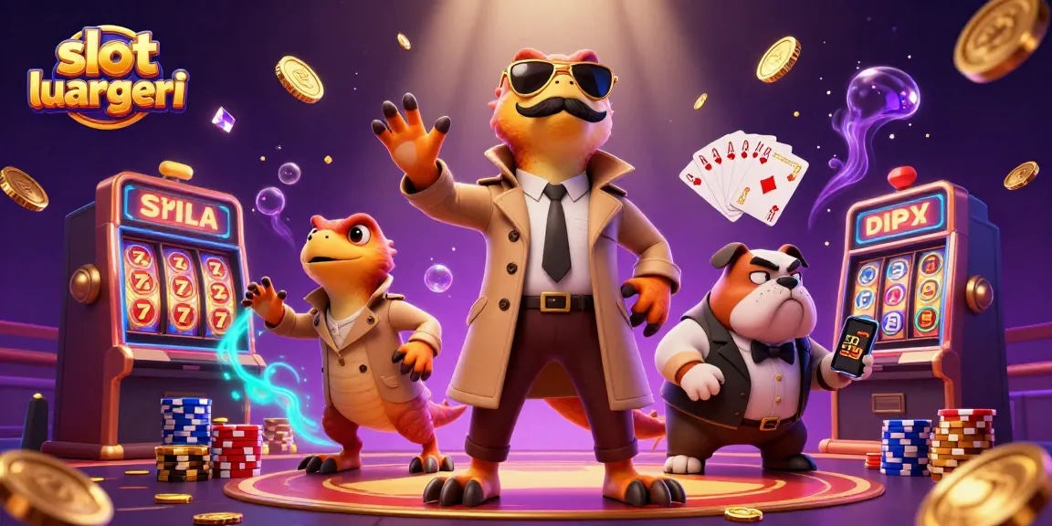 Experience the excitement of slot luar negeri with playful raptors in a VIP casino scene.