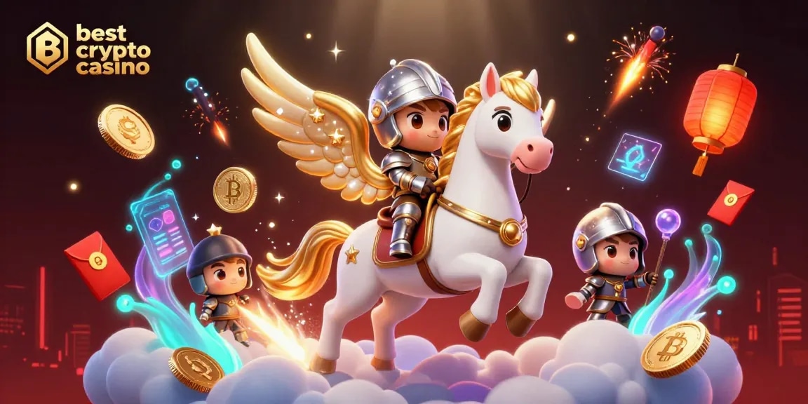 Scopri il migliore crypto casino mentre cavalchi un cavallo celestiale tra nuvole e monete luminose!
