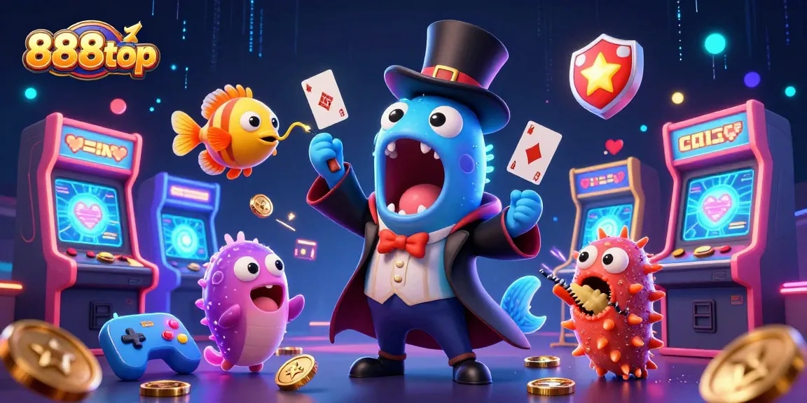 Experience thrilling magic with 888top's underwater casino games featuring vibrant characters.