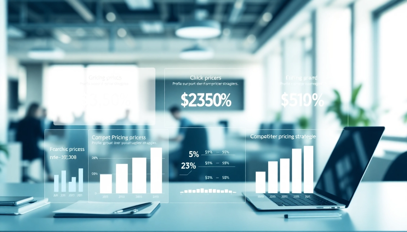 Analyze competitive pricing models effectively depicted in a modern workspace infographic.