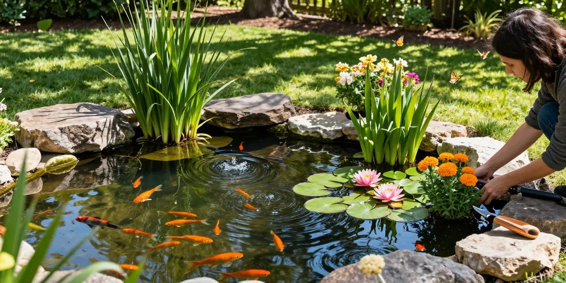 Buy Pond Plants Online for your serene backyard oasis with vibrant aquatic plants and tranquil garden setting.