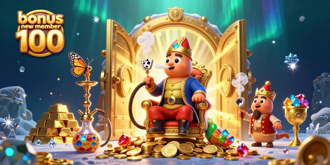 Engage with winning opportunities using the bonus new member 100 in a vibrant casino illustration.