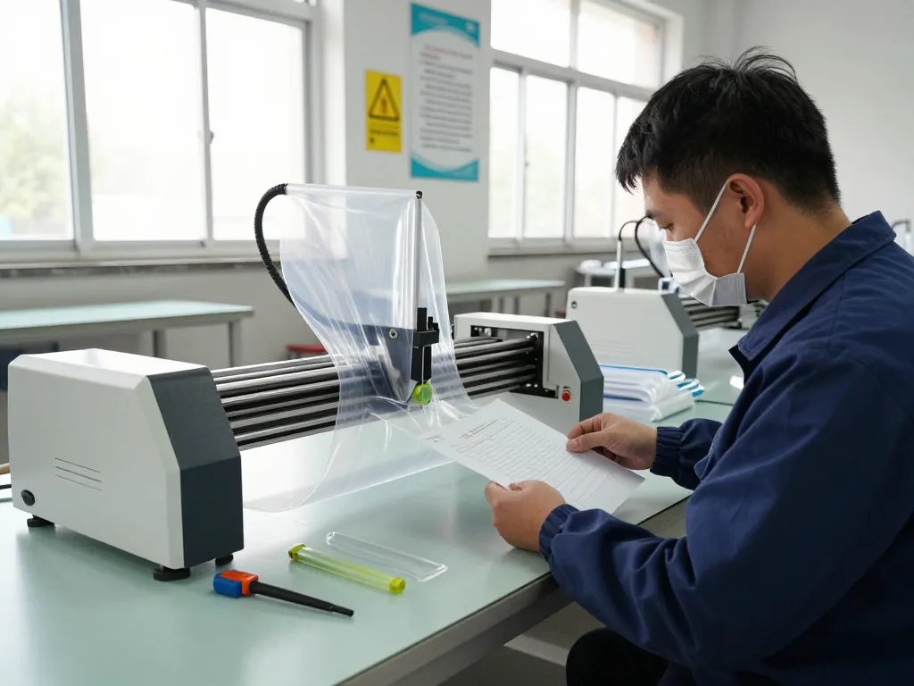 Địa chỉ bóc ép plastic service showing technician safely handling documents in a modern workshop.