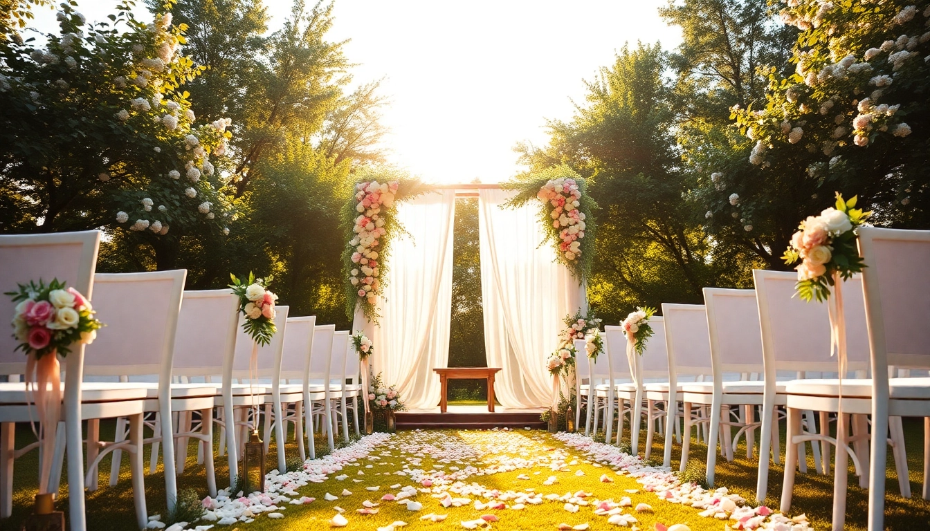 Create memorable moments with Wedding & Event Rentals featuring an elegant outdoor setup.