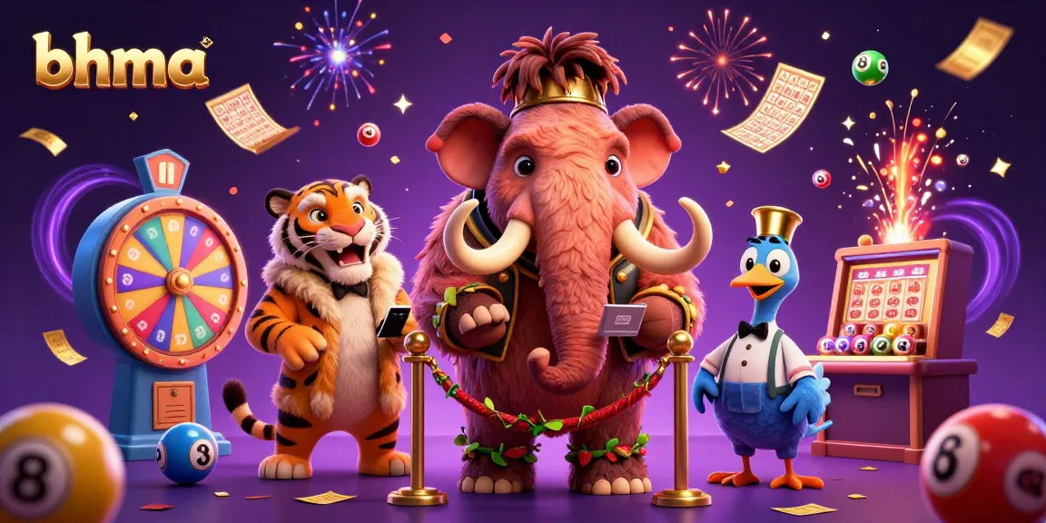 Experience the thrill at bhma's vibrant lottery casino, featuring a woolly mammoth bouncer and dazzling prizes.