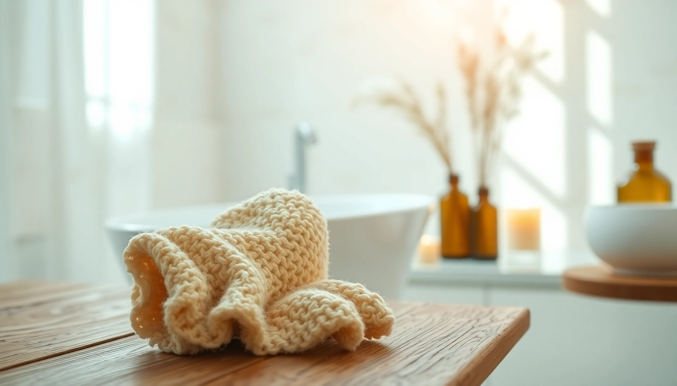 Use a hand loofah glove for a rejuvenating scrub during your bath routine.