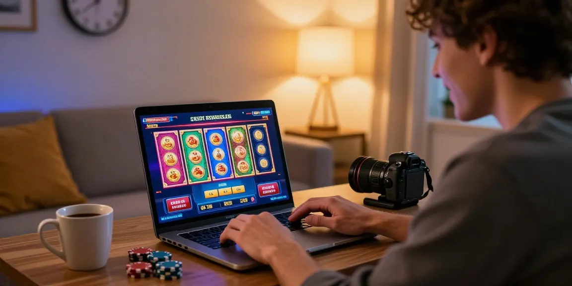 Player enjoying gaming at home on casinos that accept credit cards with vibrant screen displaying exciting slots and live dealer games.