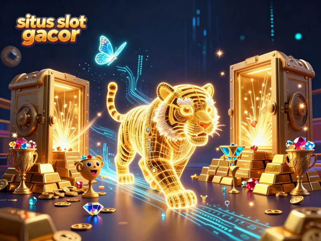 Gali peluang kemenangan di situs slot gacor dengan simbol keberuntungan dan jackpot berkilauan.