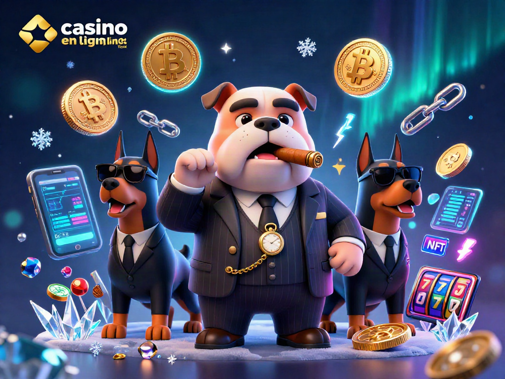 Gagnez avec les stratégies des casinos en ligne légaux en France avec un chien bulldog mafieux et des éléments de jeu.