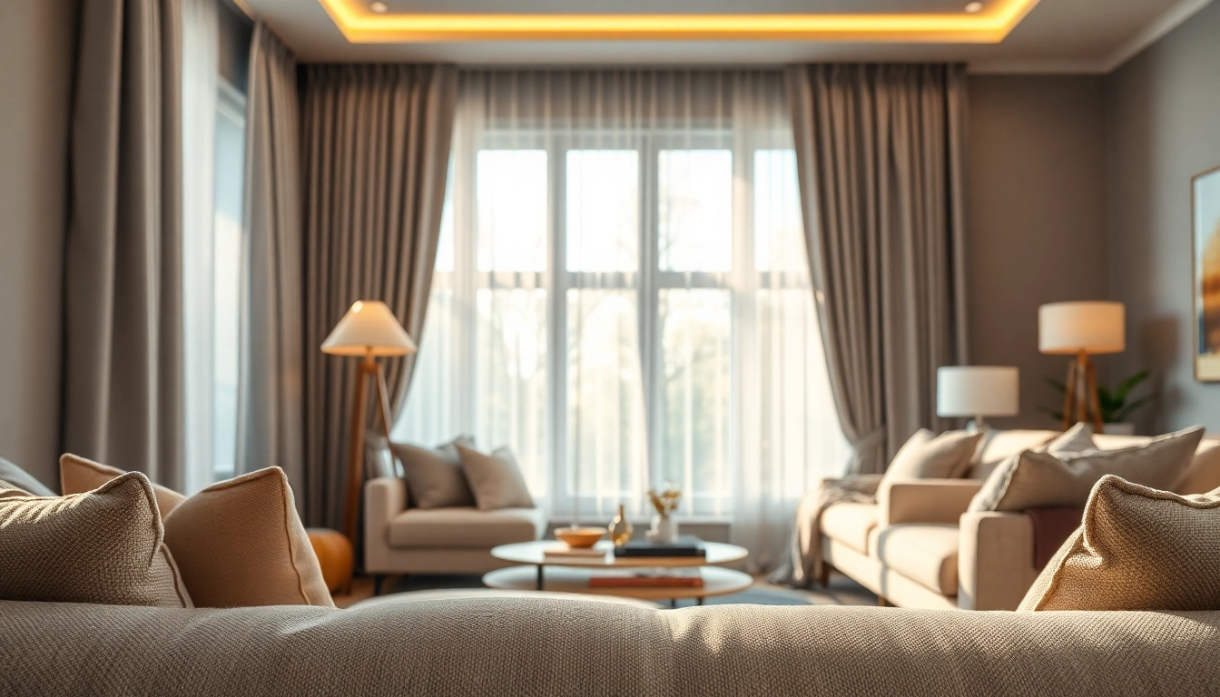 Verduisterende gordijnen bieden stijl en comfort in een moderne woonkamer.