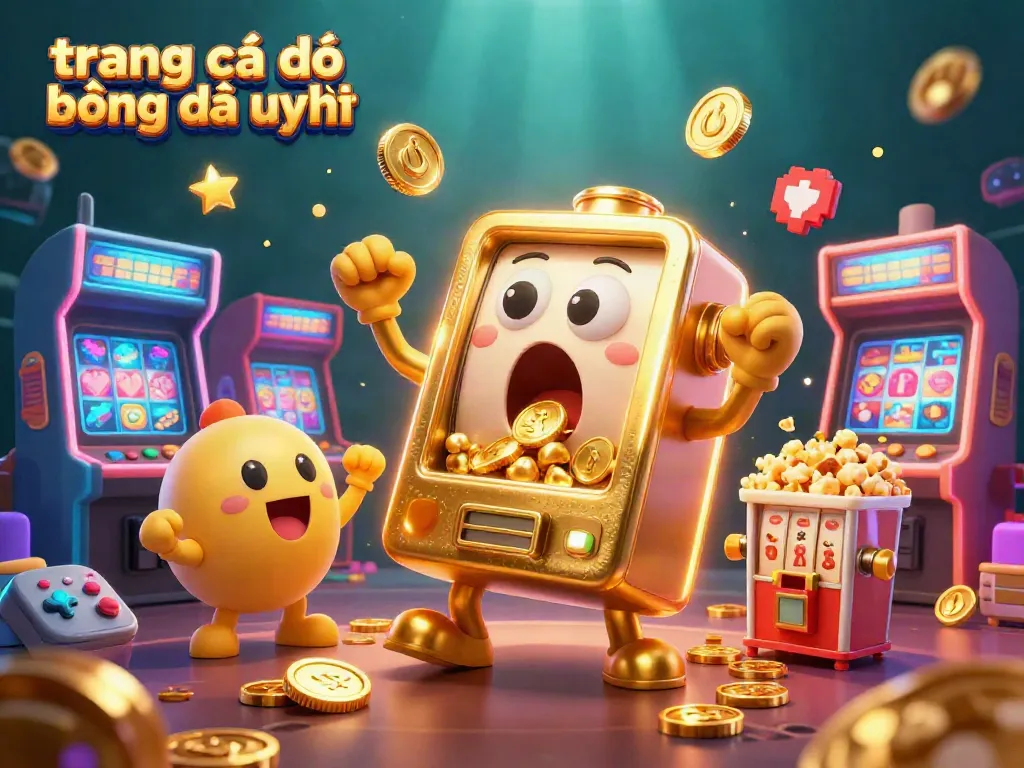 Nhà cái trang cá độ bóng đá uy tín với máy slot vàng và trò chơi điện tử đầy màu sắc.