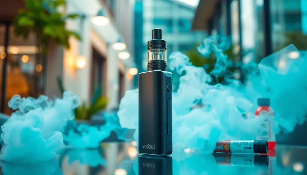 Erleben Sie vozol in einem modernen Setting mit lebendigen Dampf-Elementen.