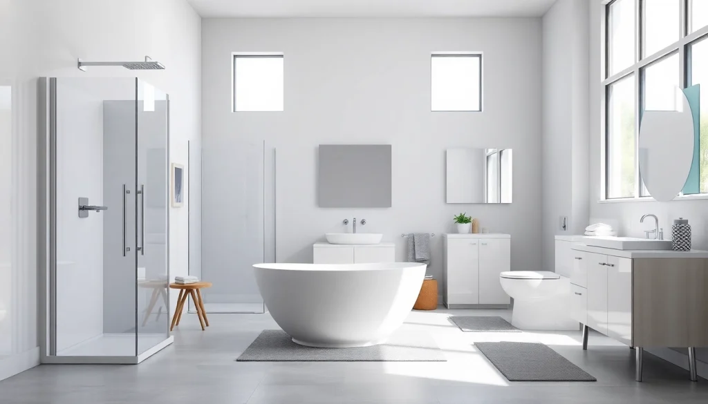 Sonni sanitär GmbH präsentiert hochwertige Badprodukte in einem eleganten Badezimmer-Setting.