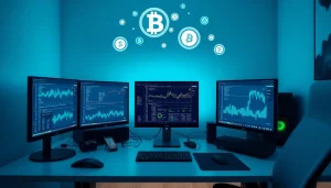 Showcasing top cloud mining tools and technology in a modern office.