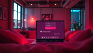 Engaging 'sex ai chat' interface in a cozy loft setting with ambient lighting.
