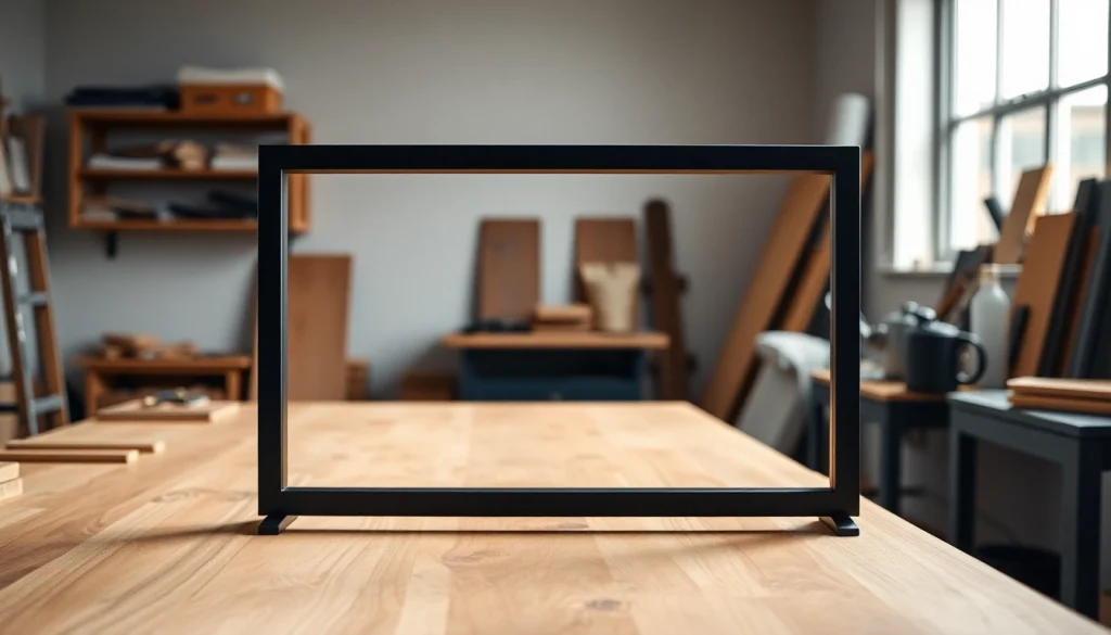 View the pf940v2 frame only showcased on a workbench, highlighting its craftsmanship and details.