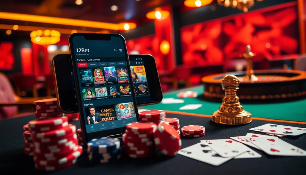 Experience the thrill of online betting with ink vao 12bet on mobile devices featuring vibrant casino visuals.
