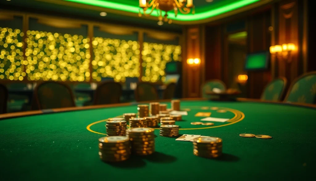 Explore os melhores jogos de cassino com uma mesa iluminada e fichas vibrantes.