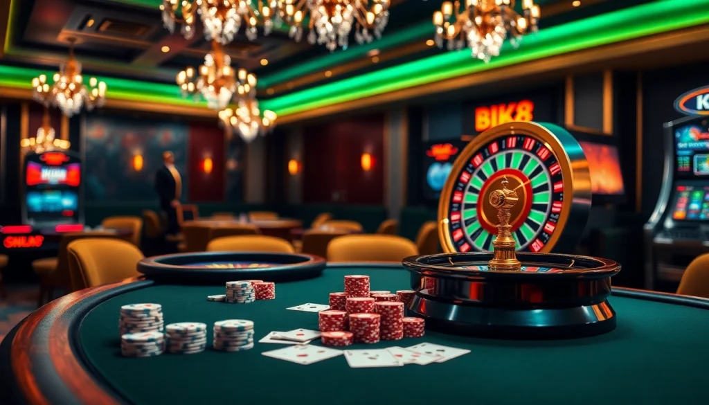 Experience the thrill of gambling with BK8 เว็บตรง at a luxurious casino table.