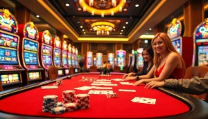 Experience the thrill of QH88 at a luxurious casino table filled with vibrant poker chips and cards.