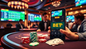 Trải nghiệm những khoảnh khắc thắng lớn với ứng dụng Bet VIP được trình diễn trên bàn casino.