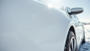 PPF winter road salt protection shields vehicle against winter damage in snowy environment.