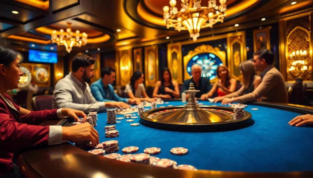 Engaging gameplay at the 79 king casino table with vibrant chips and cards.