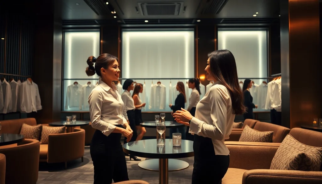 Experience the vibrant atmosphere of 인계동셔츠룸 with stylish managers and a welcoming lounge setting.