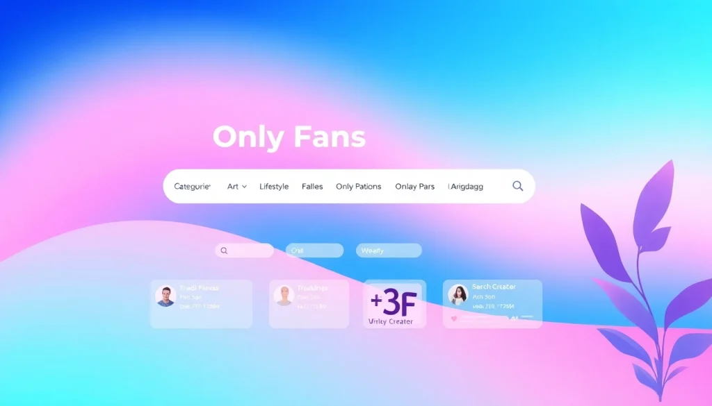 OnlyFans Search interface showcasing vibrant filters and category options for discovering creators.