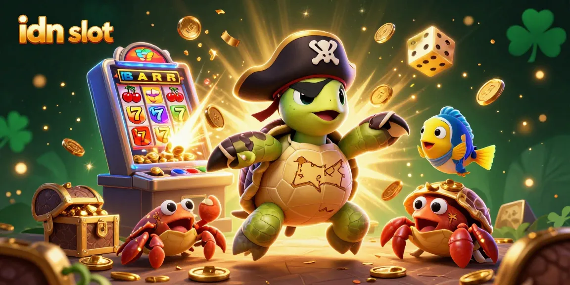 Engage in thrilling action with idn slot as the pirate turtle, hermit crab, and parrotfish discover riches.