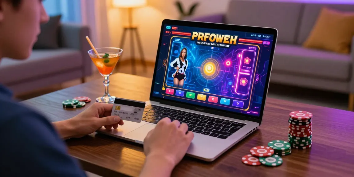 Player exploring casinos that accept credit cards with vibrant games on laptop and festive atmosphere